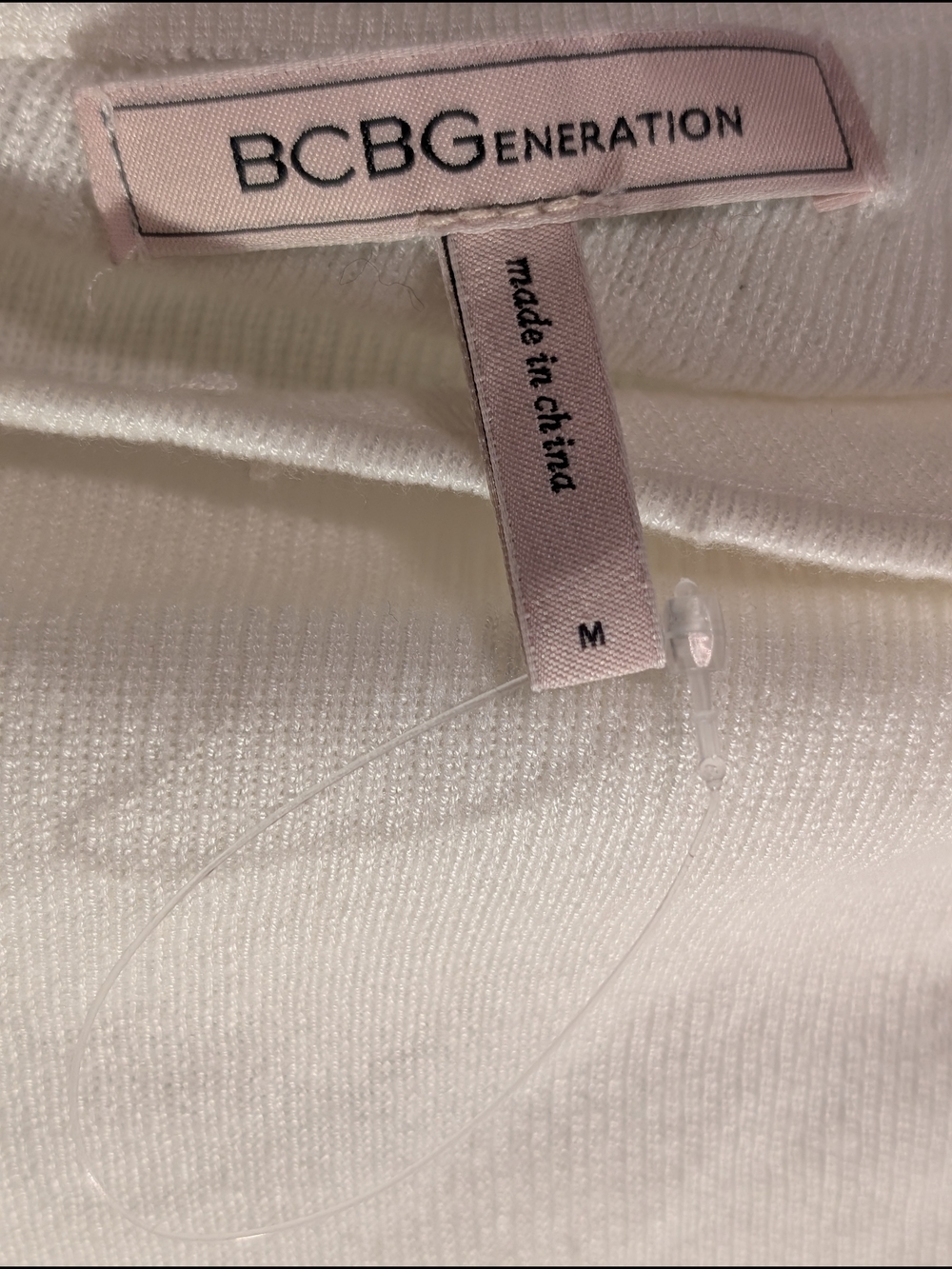 BCBGeneration Cream Ribbed Long Sleeve Top - Picture 3 of 3